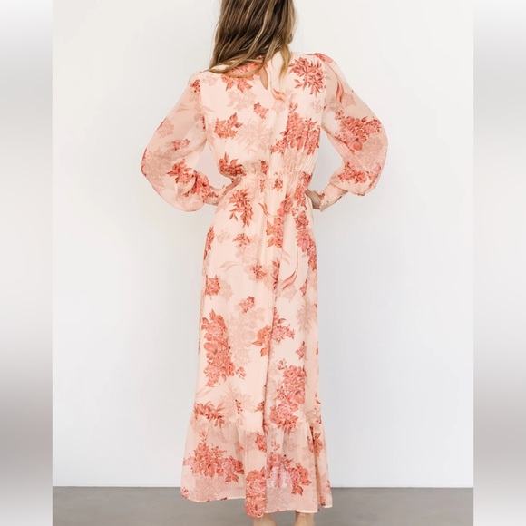 Baltic Born Floral Long Sleeve Dress in Pink and Red - Picture 2 of 16